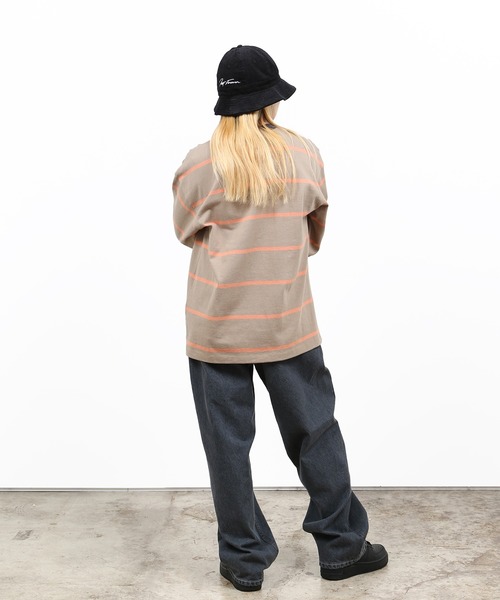HUF（ハフ）の「DROP OUT STRIPE CREW / HUF ストライプ ロングスリーブクルー（Tシャツ/カットソー・メンズ・アッシュグレー/ネイビー/ブラウン/ベージュ・SMALL/MEDIUM/LARGE/X-LARGE/XX-LARGE）」の21枚目の写真