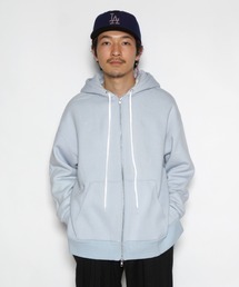 Slit big zip parka - cotton wool sweat