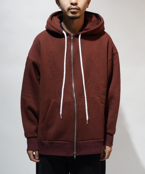 superNova.（スーパーノヴァ）の「Slit big zip parka - cotton wool sweat（パーカー・メンズ・サックスブルー/ワインレッド・S）」の2枚目の写真