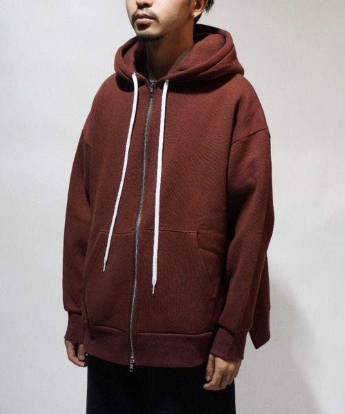 superNova.（スーパーノヴァ）の「Slit big zip parka - cotton wool sweat（パーカー・メンズ・サックスブルー/ワインレッド・S）」の8枚目の写真