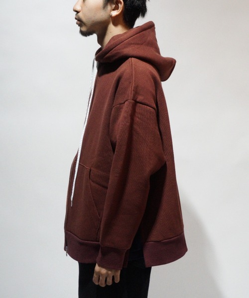 superNova.（スーパーノヴァ）の「Slit big zip parka - cotton wool sweat（パーカー・メンズ・サックスブルー/ワインレッド・S）」の7枚目の写真