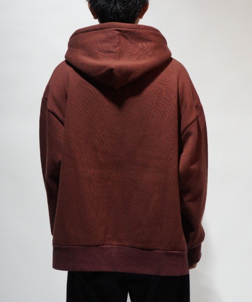 superNova.（スーパーノヴァ）の「Slit big zip parka - cotton wool sweat（パーカー・メンズ・サックスブルー/ワインレッド・S）」の6枚目の写真