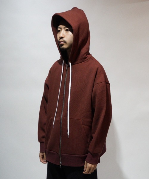superNova.（スーパーノヴァ）の「Slit big zip parka - cotton wool sweat（パーカー・メンズ・サックスブルー/ワインレッド・S）」の5枚目の写真
