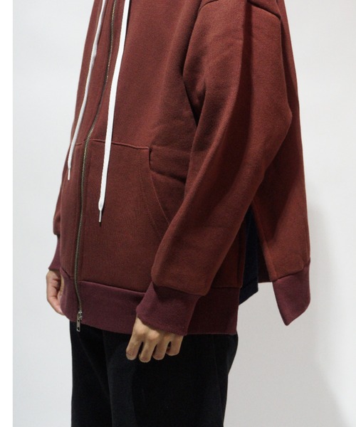superNova.（スーパーノヴァ）の「Slit big zip parka - cotton wool sweat（パーカー・メンズ・サックスブルー/ワインレッド・S）」の4枚目の写真