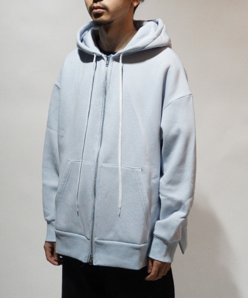 superNova.（スーパーノヴァ）の「Slit big zip parka - cotton wool sweat（パーカー・メンズ・サックスブルー/ワインレッド・S）」の13枚目の写真