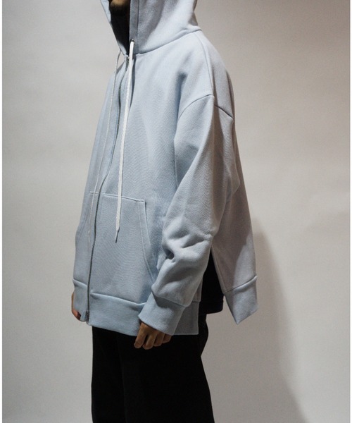 superNova.（スーパーノヴァ）の「Slit big zip parka - cotton wool sweat（パーカー・メンズ・サックスブルー/ワインレッド・S）」の9枚目の写真