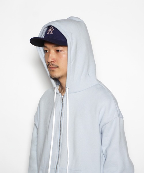 superNova.（スーパーノヴァ）の「Slit big zip parka - cotton wool sweat（パーカー・メンズ・サックスブルー/ワインレッド・S）」の17枚目の写真