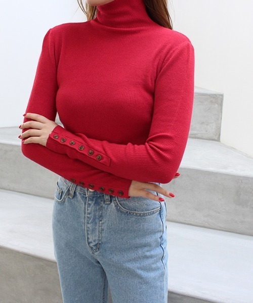 MODE ROBE（モードローブ）の「タートルネックニットソー（ニット/セーター・レディース・ブラック/ベージュ/レッド/アイボリー・FREE）」の15枚目の写真