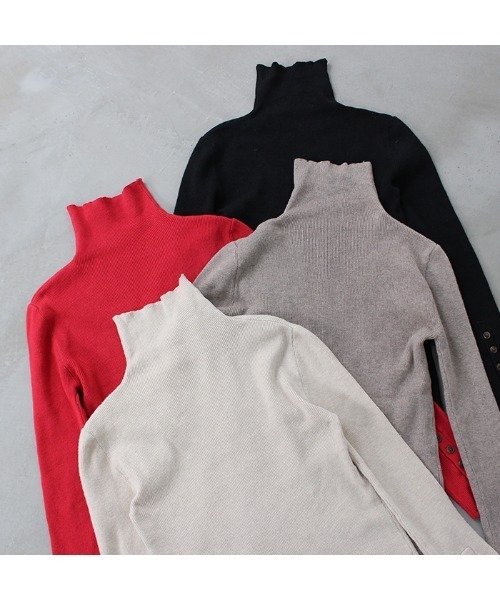 MODE ROBE（モードローブ）の「タートルネックニットソー（ニット/セーター・レディース・ブラック/ベージュ/レッド/アイボリー・FREE）」の18枚目の写真