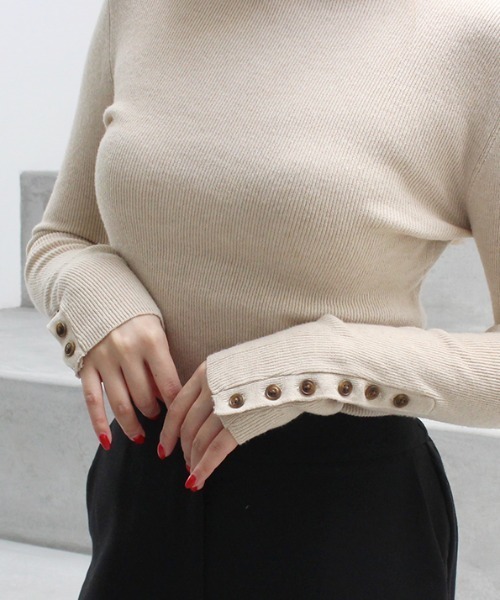 MODE ROBE（モードローブ）の「タートルネックニットソー（ニット/セーター・レディース・ブラック/ベージュ/レッド/アイボリー・FREE）」の21枚目の写真