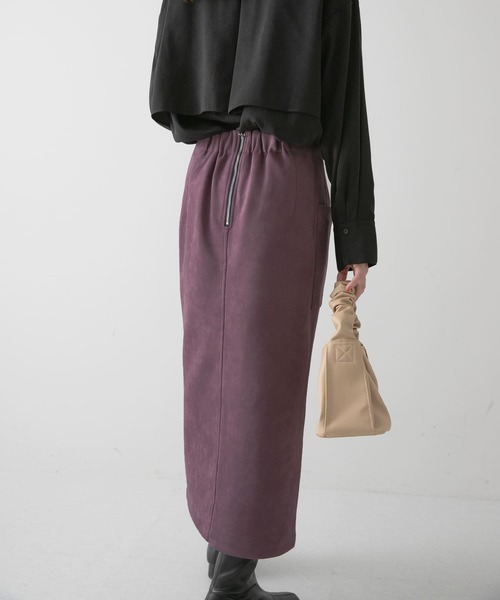 ITEMS URBANRESEARCH(アイテムズ アーバンリサーチ)の「フェイクスエードタイトスカート(スカート・レディース・モカ/チャコールグレー/パープル/グレー系その他/グリーン・FREE)」の16枚目の写真