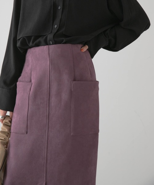 ITEMS URBANRESEARCH(アイテムズ アーバンリサーチ)の「フェイクスエードタイトスカート(スカート・レディース・モカ/チャコールグレー/パープル/グレー系その他/グリーン・FREE)」の17枚目の写真