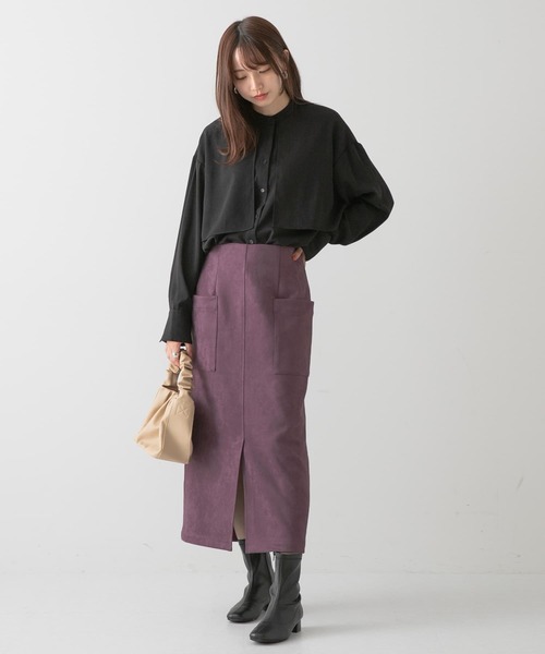 ITEMS URBANRESEARCH(アイテムズ アーバンリサーチ)の「フェイクスエードタイトスカート(スカート・レディース・モカ/チャコールグレー/パープル/グレー系その他/グリーン・FREE)」の19枚目の写真