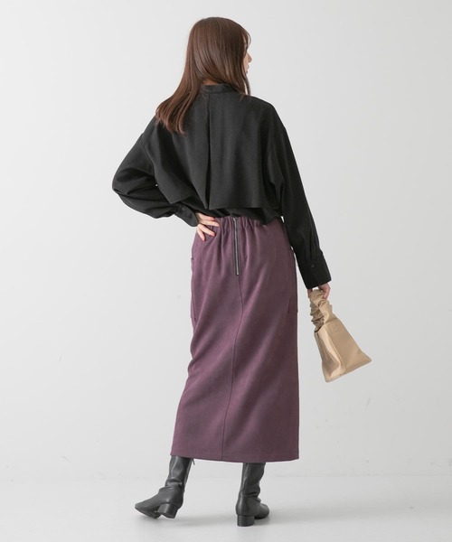 ITEMS URBANRESEARCH(アイテムズ アーバンリサーチ)の「フェイクスエードタイトスカート(スカート・レディース・モカ/チャコールグレー/パープル/グレー系その他/グリーン・FREE)」の20枚目の写真