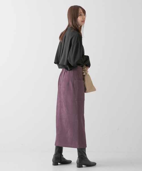 ITEMS URBANRESEARCH(アイテムズ アーバンリサーチ)の「フェイクスエードタイトスカート(スカート・レディース・モカ/チャコールグレー/パープル/グレー系その他/グリーン・FREE)」の21枚目の写真