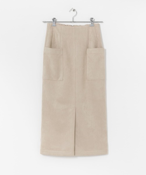 ITEMS URBANRESEARCH(アイテムズ アーバンリサーチ)の「フェイクスエードタイトスカート(スカート・レディース・モカ/チャコールグレー/パープル/グレー系その他/グリーン・FREE)」の7枚目の写真