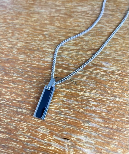 ARCHIVER（アーカイバ）の「【W】【it】【サージカルステンレス316L】金属アレルギー対応　ジルコニアプレートネックレス（ネックレス・メンズ・オリーブ/ブラウン/ブラック・FREE）」の5枚目の写真