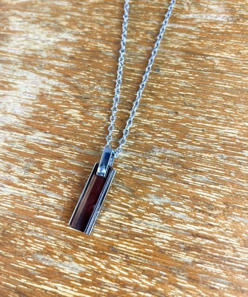 ARCHIVER（アーカイバ）の「【W】【it】【サージカルステンレス316L】金属アレルギー対応　ジルコニアプレートネックレス（ネックレス・メンズ・オリーブ/ブラウン/ブラック・FREE）」の6枚目の写真