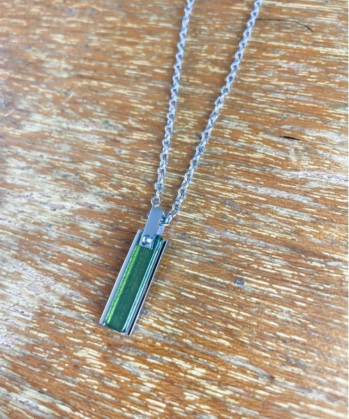 ARCHIVER（アーカイバ）の「【W】【it】【サージカルステンレス316L】金属アレルギー対応　ジルコニアプレートネックレス（ネックレス・メンズ・オリーブ/ブラウン/ブラック・FREE）」の4枚目の写真