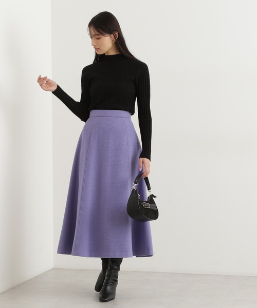 NATURAL BEAUTY BASIC（ナチュラルビューティーベーシック）の「カルゼカラースカート（スカート・レディース・ブルー/パープル/ベージュ・SMALL/MEDIUM）」の4枚目の写真