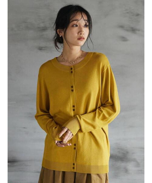 CRAFT STANDARD BOUTIQUE(クラフトスタンダードブティック)の「二つボタンカーディガン(カーディガン/ボレロ・レディース・ブルー/ブラック/グリーン/イエロー・FREE)」の18枚目の写真