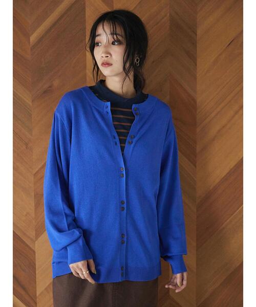 CRAFT STANDARD BOUTIQUE(クラフトスタンダードブティック)の「二つボタンカーディガン(カーディガン/ボレロ・レディース・ブルー/ブラック/グリーン/イエロー・FREE)」の20枚目の写真