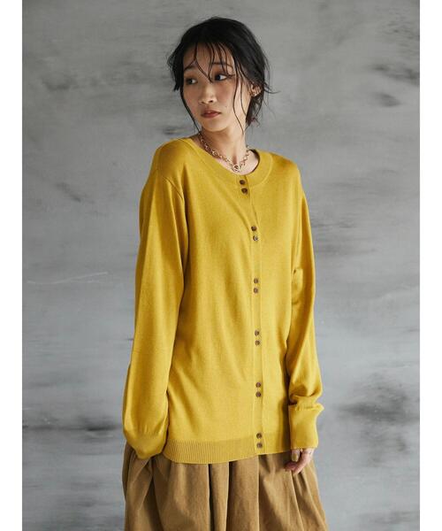 CRAFT STANDARD BOUTIQUE(クラフトスタンダードブティック)の「二つボタンカーディガン(カーディガン/ボレロ・レディース・ブルー/ブラック/グリーン/イエロー・FREE)」の21枚目の写真