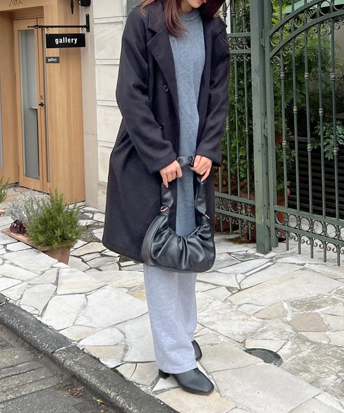 Lamoa(ラモア)の「Lamoa/スリット ロング ニットワンピース(ワンピース・レディース・ホワイト/ブラック/グレー・FREE)」の11枚目の写真