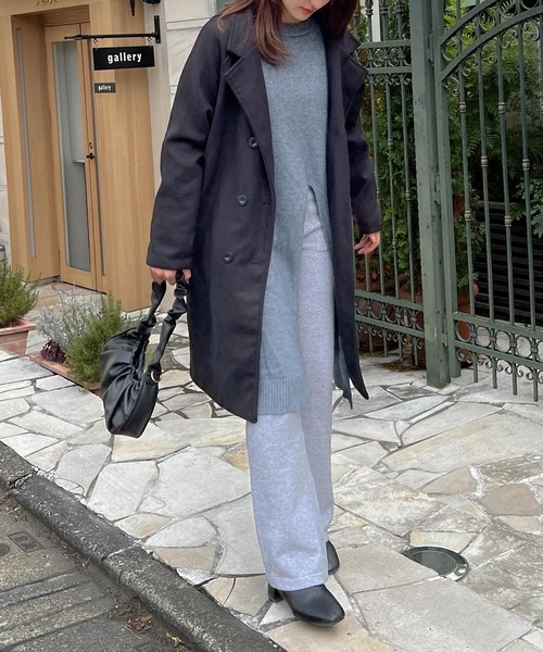 Lamoa(ラモア)の「Lamoa/スリット ロング ニットワンピース(ワンピース・レディース・ホワイト/ブラック/グレー・FREE)」の12枚目の写真