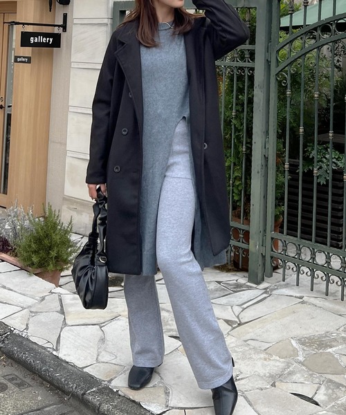 Lamoa(ラモア)の「Lamoa/スリット ロング ニットワンピース(ワンピース・レディース・ホワイト/ブラック/グレー・FREE)」の13枚目の写真