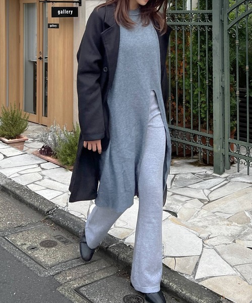 Lamoa(ラモア)の「Lamoa/スリット ロング ニットワンピース(ワンピース・レディース・ホワイト/ブラック/グレー・FREE)」の15枚目の写真