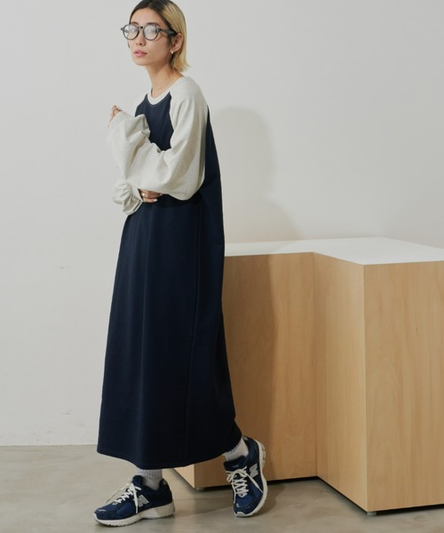 Auntie Rosa Holiday（アンティローザホリデー）の「TC裏毛ラグランワンピース（ワンピース・レディース・ネイビー/ナチュラル/チャコールグレー・FREE）」の3枚目の写真