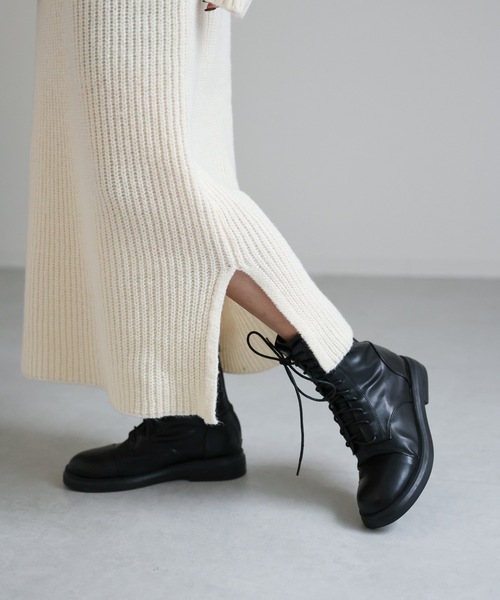 ap retro(アプレトロ)の「ハイネックニットワンピース 指抜き袖(ワンピース・レディース・ブラック/アイボリー/杢グレー・FREE)」の18枚目の写真