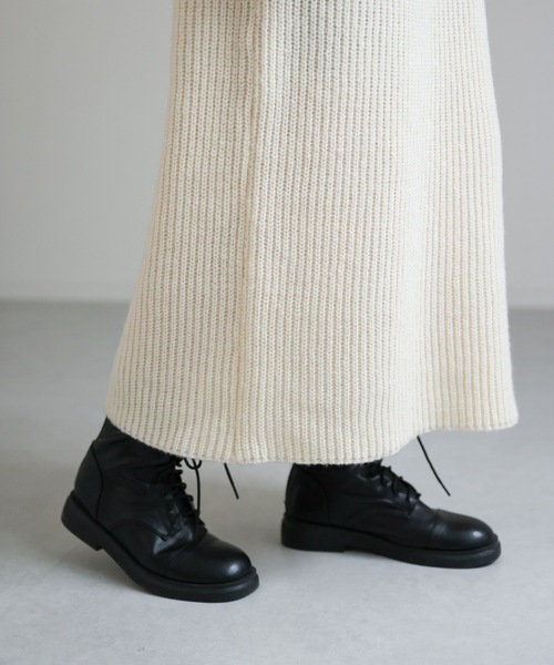 ap retro(アプレトロ)の「ハイネックニットワンピース 指抜き袖(ワンピース・レディース・ブラック/アイボリー/杢グレー・FREE)」の4枚目の写真