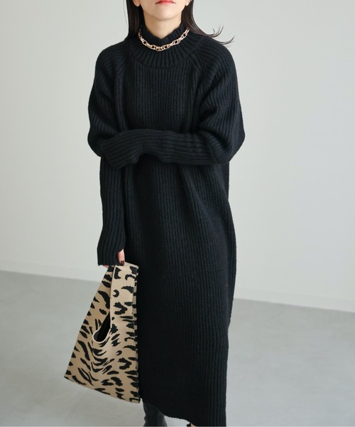 archivio｜ハイネックロゴニットワンピース | Rakuten Fashion