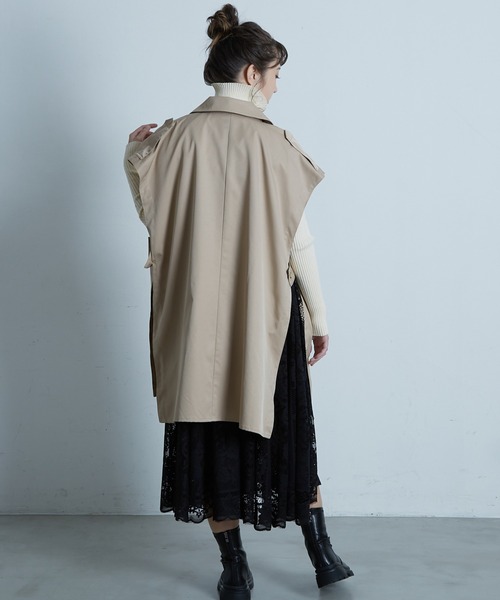 paravion(パラビオン)の「【ベストスタイル】トレンチベストジレ(トレンチコート・レディース・ブラック/ベージュ・FREE)」の10枚目の写真