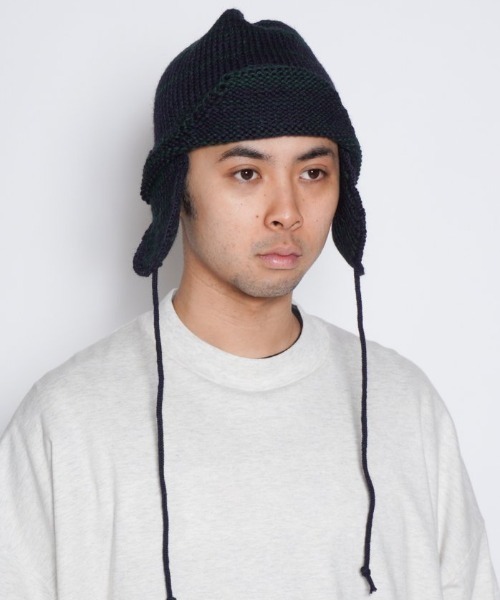 HIGHLAND 2000（ハイランドトゥーサウザンド）の「【HIGHLAND 2000】HELMET BRITSHWOOL（キャップ・メンズ・ネイビー/ブラウン系その他・FREE）」の2枚目の写真