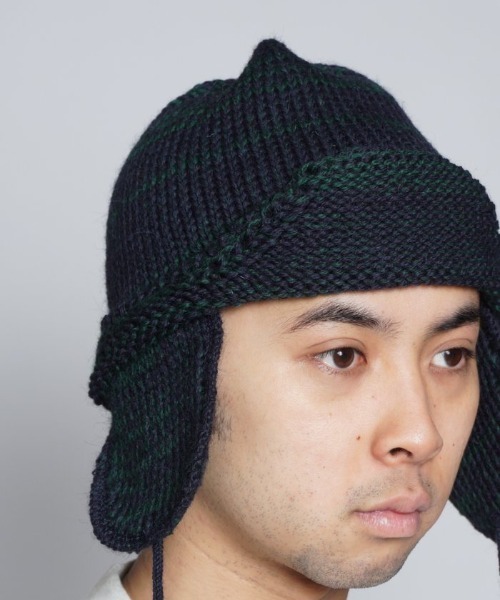 HIGHLAND 2000（ハイランドトゥーサウザンド）の「【HIGHLAND 2000】HELMET BRITSHWOOL（キャップ・メンズ・ネイビー/ブラウン系その他・FREE）」の4枚目の写真