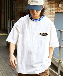 Dickies/ディッキーズ サークルロゴ刺繍 リブライン オーバーサイズクルーネック半袖Tシャツ