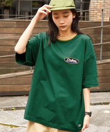 Dickies/ディッキーズ サークルロゴ刺繍 リブライン オーバーサイズクルーネック半袖Tシャツ