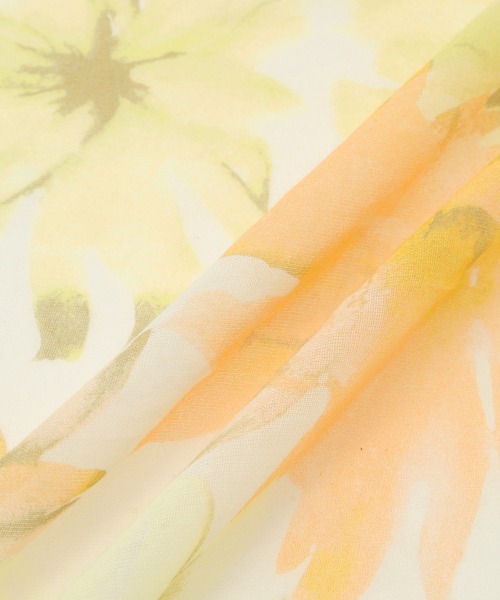 ROPE' PICNIC（ロペピクニック）の「シュシュ付きフラワーオーガニックコットンスカーフ（バンダナ/スカーフ・レディース・イエロー系その他/ダークラベンダー/グリーン系その他・FREE）」の7枚目の写真