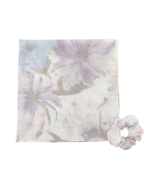 ROPE' PICNIC（ロペピクニック）の「シュシュ付きフラワーオーガニックコットンスカーフ（バンダナ/スカーフ・レディース・イエロー系その他/ダークラベンダー/グリーン系その他・FREE）」の11枚目の写真