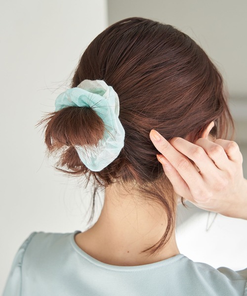 ROPE' PICNIC（ロペピクニック）の「シュシュ付きフラワーオーガニックコットンスカーフ（バンダナ/スカーフ・レディース・イエロー系その他/ダークラベンダー/グリーン系その他・FREE）」の15枚目の写真