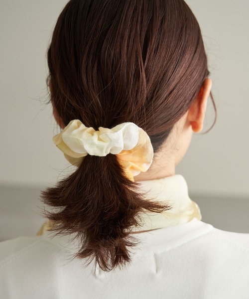 ROPE' PICNIC（ロペピクニック）の「シュシュ付きフラワーオーガニックコットンスカーフ（バンダナ/スカーフ・レディース・イエロー系その他/ダークラベンダー/グリーン系その他・FREE）」の17枚目の写真