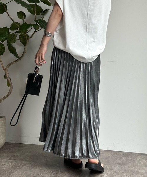 DouDou（ドゥドゥ）の「【WEB限定】ラメプリーツスカート（スカート・レディース・ブラック/シルバー・FREE）」の20枚目の写真