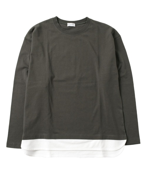 グレー 長袖 トップス レイヤード セール】シアータンクレイヤード長袖トップス（Tシャツ/カットソー