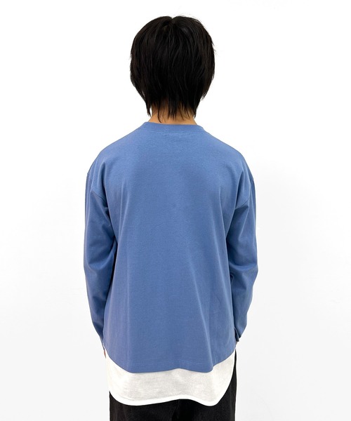 GLAZOS（グラソス）の「裾レイヤード長袖Tシャツ（Tシャツ/カットソー・キッズ・グリーン/グレー/ブルー/チャコールグレー・140cm/170cm/150cm/160cm）」の16枚目の写真