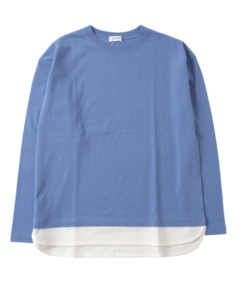 GLAZOS（グラソス）の「裾レイヤード長袖Tシャツ（Tシャツ/カットソー・キッズ・グリーン/グレー/ブルー/チャコールグレー・140cm/170cm/150cm/160cm）」の5枚目の写真