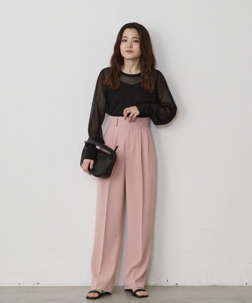 Shelly island（シェリーアイランド）の「シアーニットトップス（ニット/セーター・レディース・ブラック/ホワイト/グリーン/ピンク・FREE）」の18枚目の写真