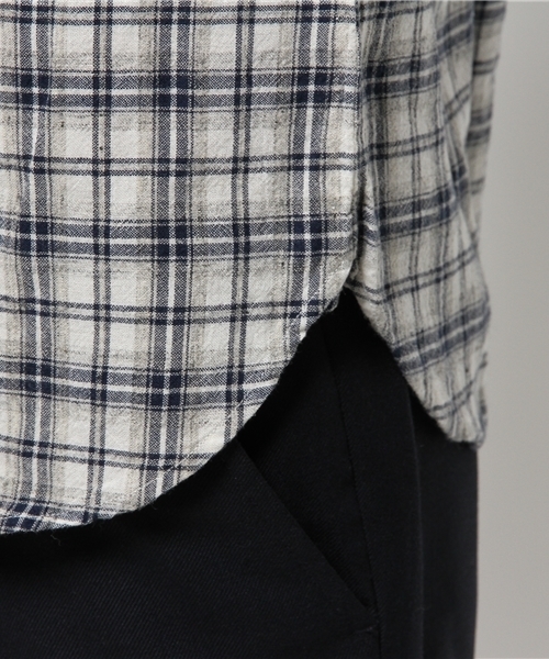 OUTLET（アウトレット）の「【BLOOM&BRANCH】半袖チェックシャツM（シャツ/ブラウス・メンズ・グレー/ネイビー・MEDIUM/LARGE）」の10枚目の写真